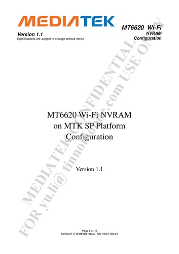 ﻿MT6620 Wi-Fi NVRAM در پیکربندی پلتفرم MTK SP