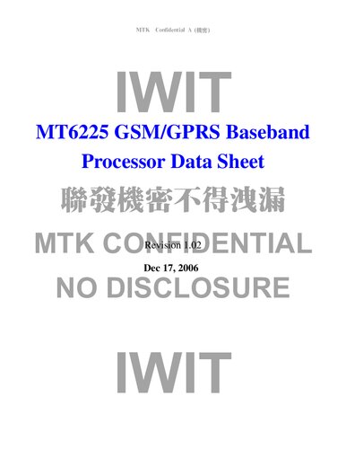 ﻿برگه داده پردازنده باند پایه GSM/GPRS MT6225