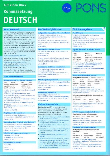 ﻿در یک نگاه - PONS ویرگول آلمانی