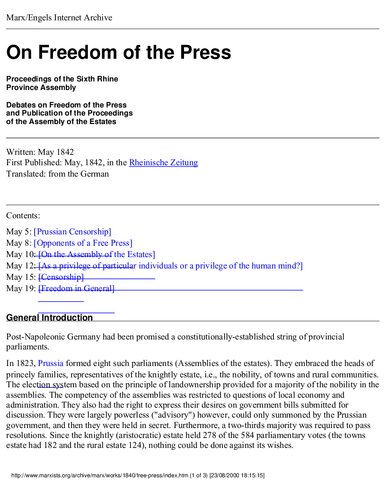 ﻿در مورد آزادی مطبوعات