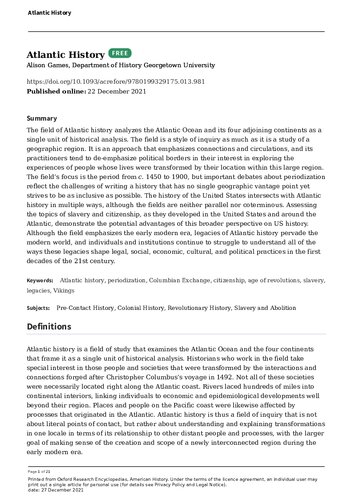 ﻿تاریخ اقیانوس اطلس