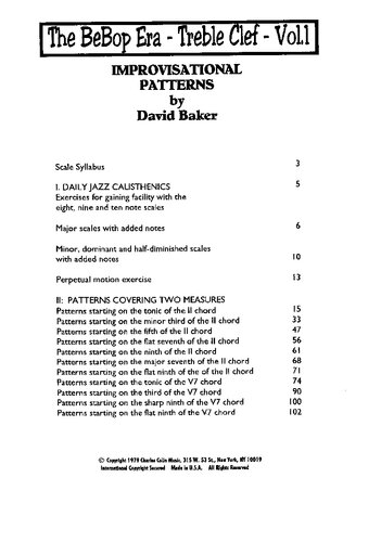 ﻿الگوهای بداهه. دوره بی باپ جلد 1.