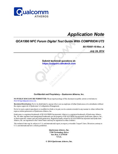 ﻿راهنمای تست دیجیتال انجمن QCA1990 NFC با COMPRION UT3