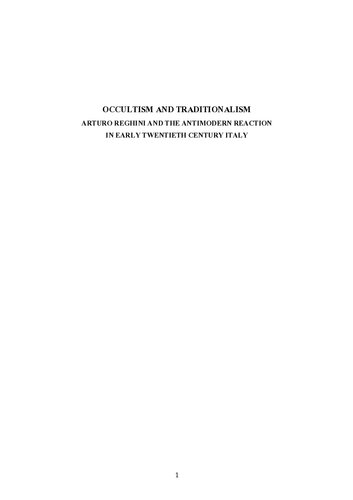 ﻿غیبت و سنت گرایی: آرتورو ریگینی و واکنش ضد مدرن در اوایل قرن بیستم ایتالیا