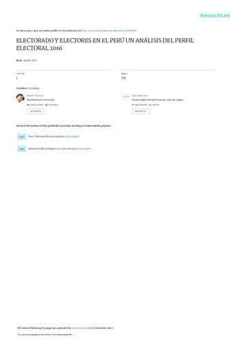 ﻿رای دهندگان و رای دهندگان در پرو. تحلیلی از نمایه انتخاباتی 2016
