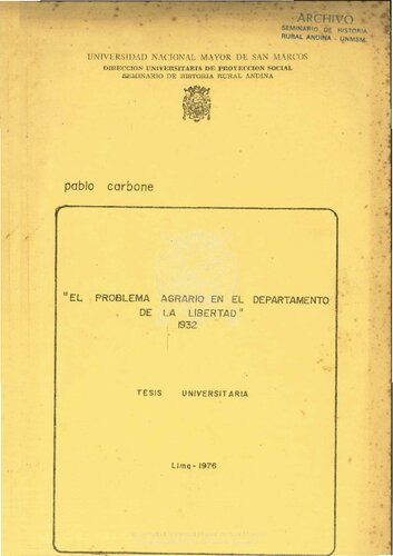 ﻿مشکل ارضی در بخش لا لیبرتاد. پایان نامه دانشگاه [1932]