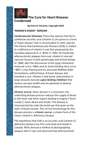 ﻿درمان لینوس پاولینگ برای بیماری قلبی - پروتکل قلبی لینوس پاولینگ - نظریه یکپارچه بیماری قلبی لینوس پاولینگ با دکتر ماتیاس راث (مگادوز ویتامین C + لیزین + پرولین + گلیسین)