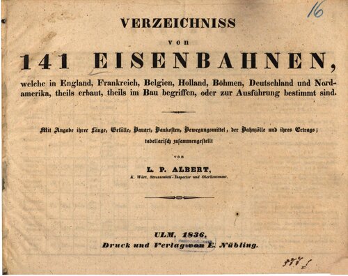 ﻿فهرست 141 راه آهن در انگلستان، فرانسه، بلژیک، هلند، بوهمیا و آمریکای شمالی، برخی ساخته شده، برخی در حال ساخت یا در نظر گرفته شده برای ساخت