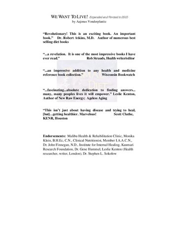 ﻿Aajonus Vonderplanitz: ما می خواهیم نسخه دوم را زندگی کنیم