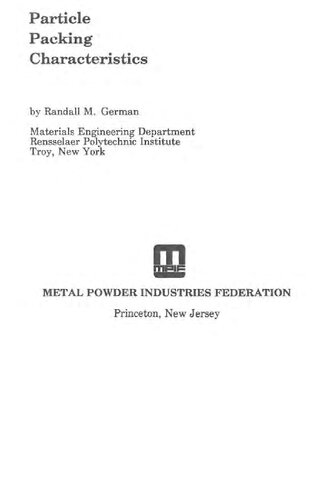 ﻿ویژگی های بسته بندی ذرات