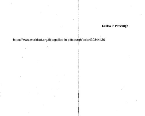 Galileo in Pittsburgh