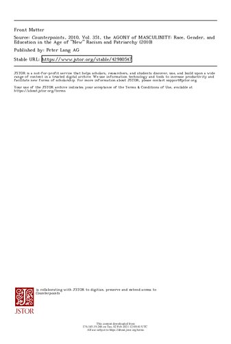 ﻿عذاب مردانگی: نژاد، جنسیت و آموزش در عصر نژادپرستی و پدرسالاری «جدید» (مقابله)