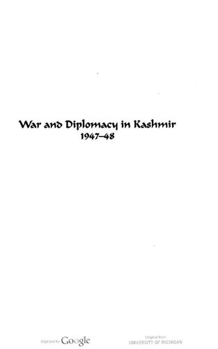 ﻿جنگ و دیپلماسی در کشمیر، 1947-1948