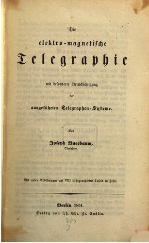 ﻿تلگراف الکترومغناطیسی با توجه ویژه به سیستم های تلگراف اجرا شده