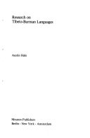 ﻿تحقیق در مورد زبان های تبتی-برمنی