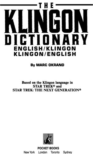 ﻿The Star Trek: The Klingon Dictionary