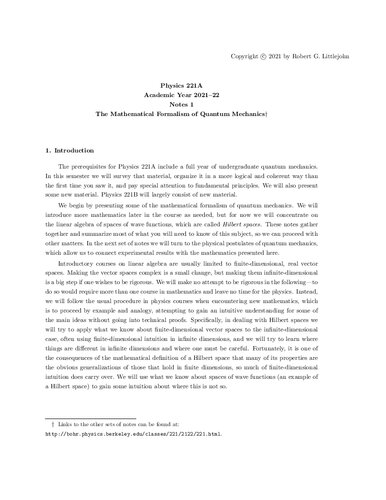 ﻿یادداشت های سخنرانی مکانیک کوانتومی