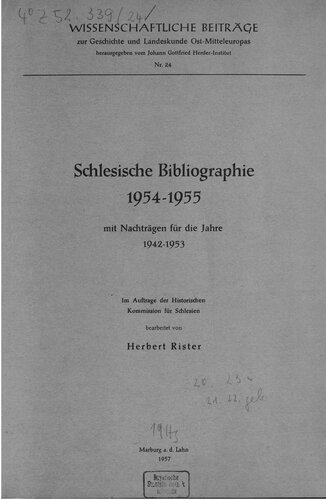 ﻿کتابشناسی سیلسی 1954-1955 با اضافات برای سالهای 1942-1953