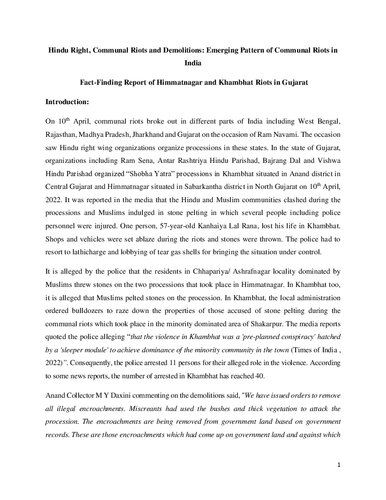 ﻿راست هندو، شورش های جمعی و تخریب ها: الگوی در حال ظهور شورش های جمعی در هند