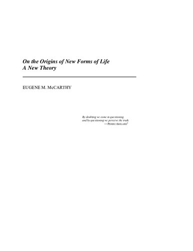 ﻿درباره خاستگاه اشکال جدید زندگی: یک نظریه جدید