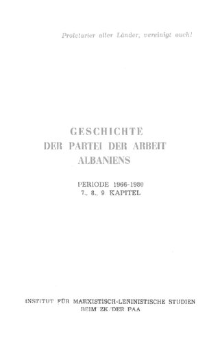 ﻿تاریخچه حزب کار آلبانی. دوره 1966-1980
