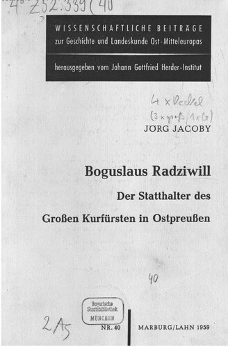 ﻿Boguslaus Radziwill، فرماندار بزرگ انتخابگر در شرق پروس