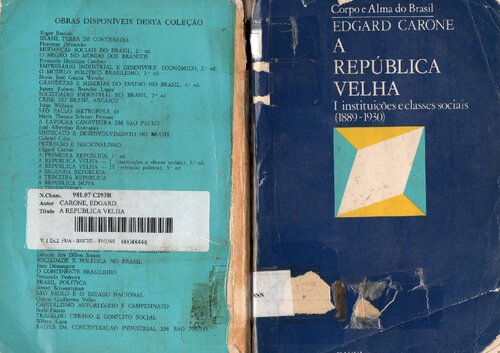 ﻿موسسات و طبقات اجتماعی جمهوری قدیم اول 1889 1930