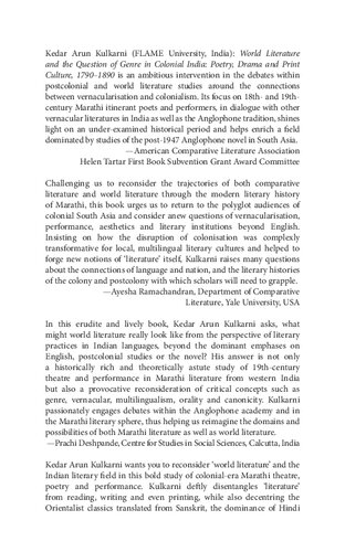 ﻿ادبیات جهانی و مسئله ژانر در هند مستعمره: شعر، نمایشنامه و فرهنگ چاپ 1790-1890