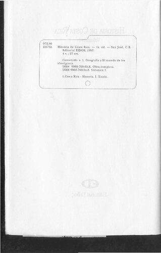 ﻿تاریخ کاستاریکا جلد 1