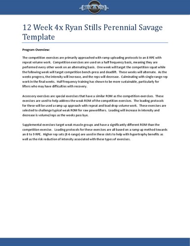 ﻿12 هفته 4x Ryan Stills Perennial Savage - سیستم‌های آموزشی واکنشی - الگوهای تطبیقی