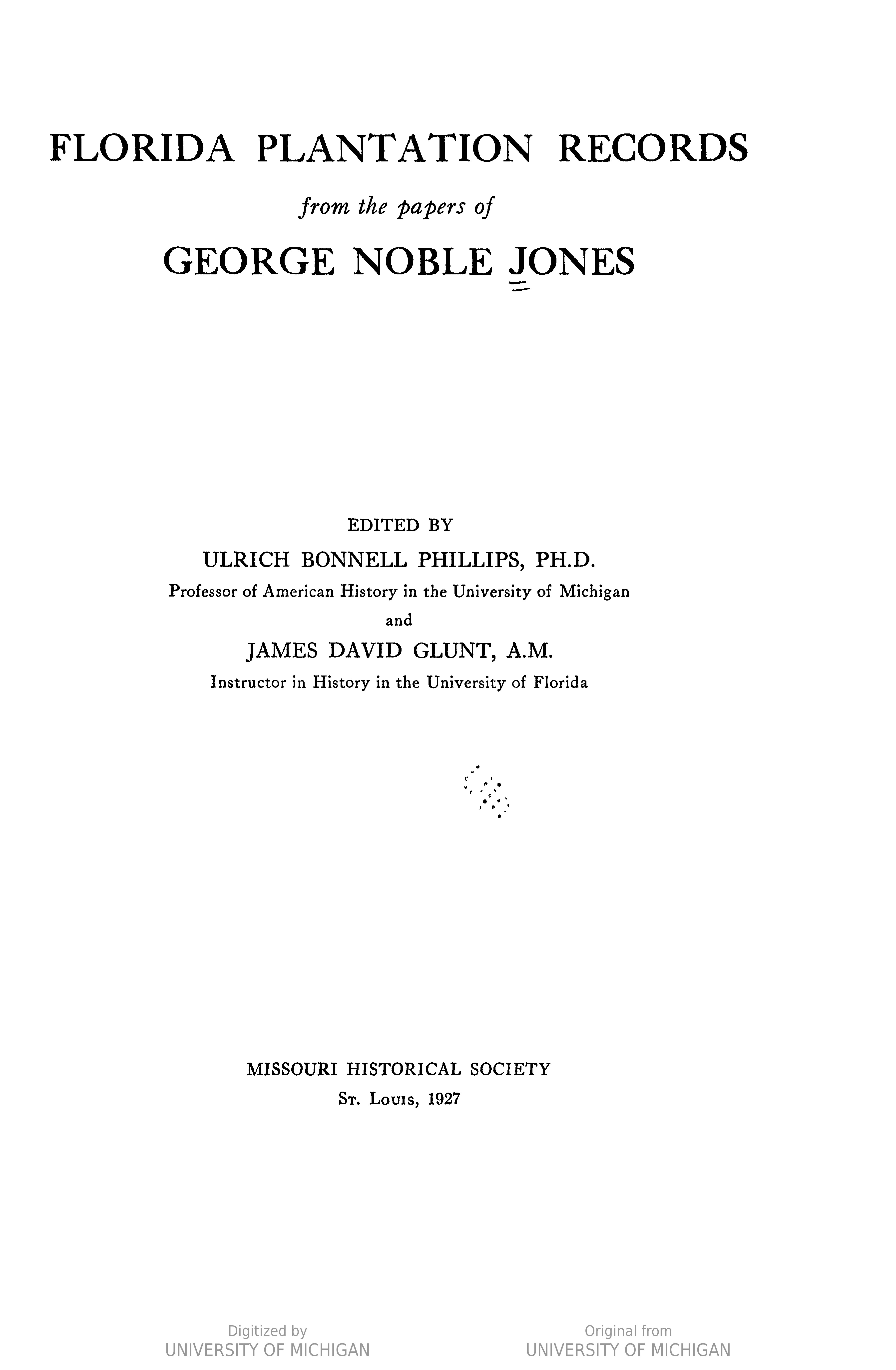 ﻿سوابق مزارع فلوریدا از مقالات جورج نوبل جونز