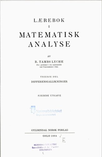 ﻿کتاب درسی آنالیز ریاضی 3: معادلات دیفرانسیل