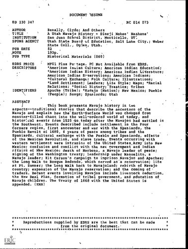 ﻿Dineji Nakee' Naahane': تاریخ یوتا ناواهو