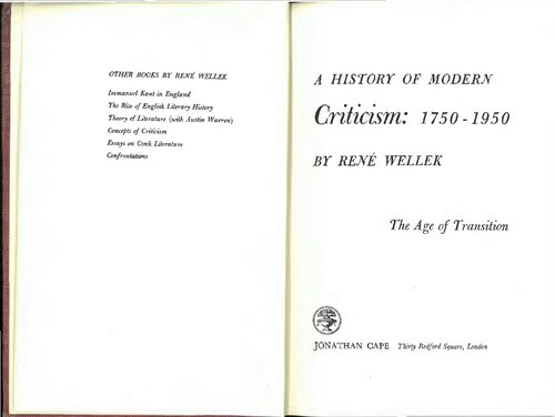 ﻿تاریخچه نقد مدرن جلد 3: عصر گذار