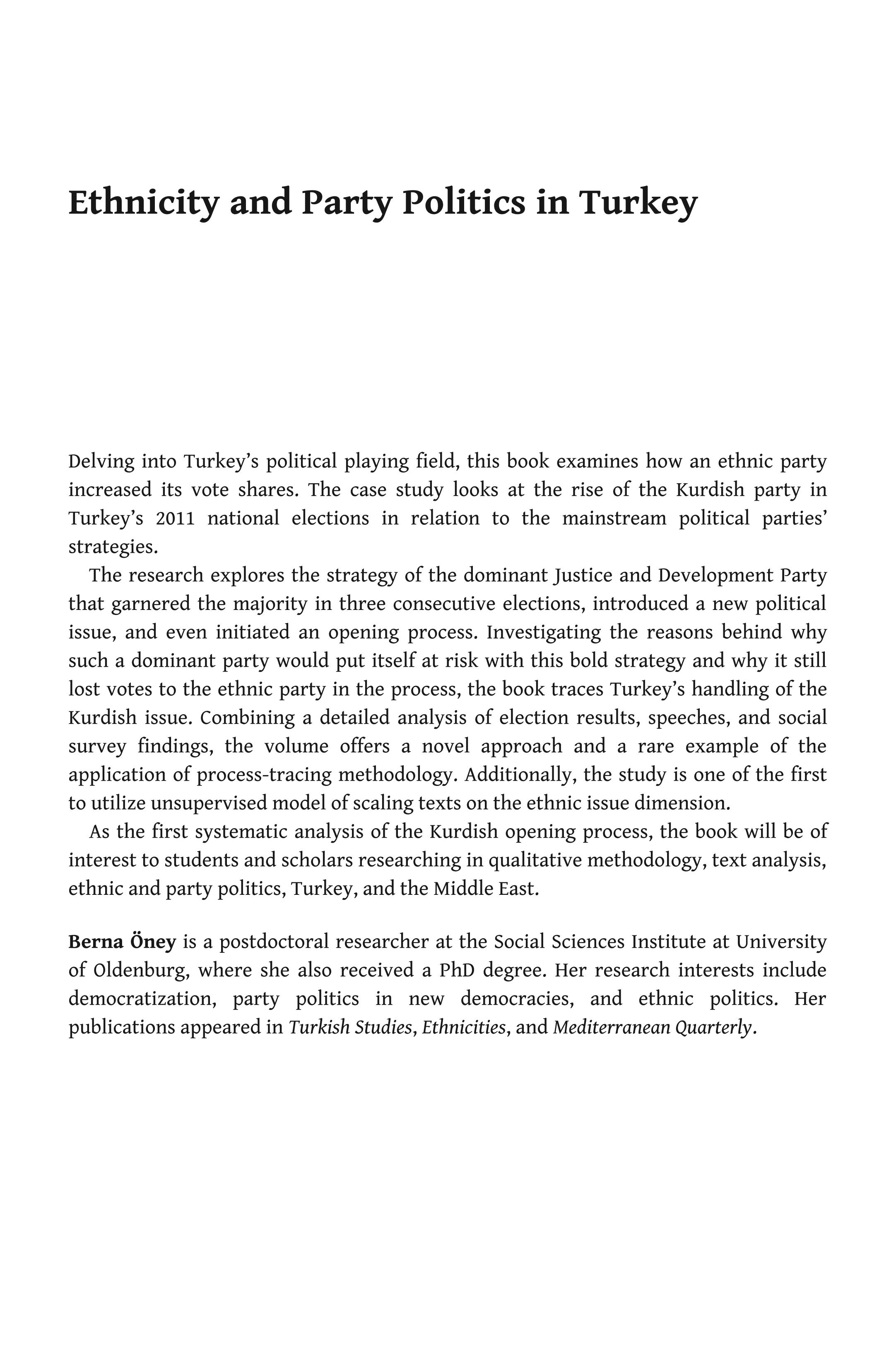 ﻿قومیت و سیاست حزبی در ترکیه: ظهور حزب کردی در جریان گشایش کردها