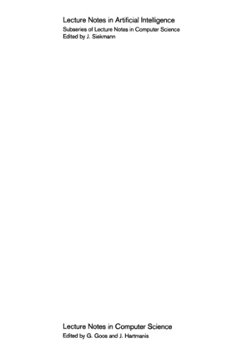 ﻿منطق در هوش مصنوعی: کارگاه اروپایی JELIA '90 آمستردام، هلند، 10 تا 14 سپتامبر 1990 مجموعه مقالات