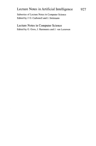 ﻿پسوندهای غیر یکنواخت برنامه نویسی منطقی: کارگاه آموزشی ICLP '94 Santa Margherita Ligure، ایتالیا، 17 ژوئن 1994 مقالات منتخب