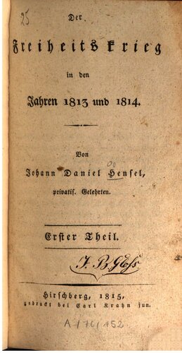 ﻿جنگ آزادی در 1813 و 1814