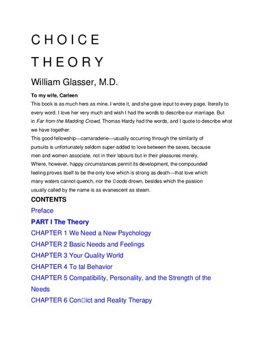 ﻿نظریه انتخاب: روانشناسی جدید در مورد آزادی شخصی