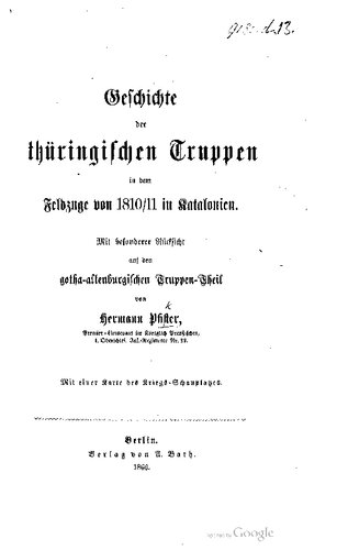 ﻿تاریخچه سربازان تورینگن در لشکرکشی 1810/11 در کاتالونیا، با توجه خاص به بخش گوتا-آلتنبورگ از سربازان