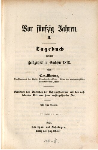 ﻿پنجاه سال پیش: دفتر خاطرات مبارزات انتخاباتی من در ساکسونی در سال 1813