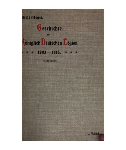 ﻿تاریخچه لژیون سلطنتی آلمان 1803-1816