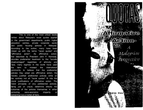 ﻿سهمیه ها در مقابل اقدام مثبت دیدگاه مالزی