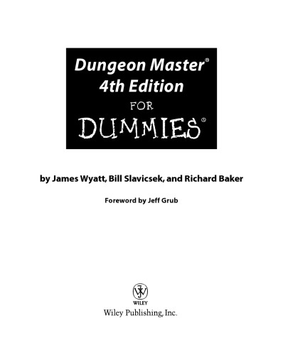 Dungeon Master 4th Edition For Dummies