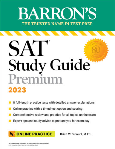 ﻿SAT Study Guide Premium، 2023: 8 تست تمرین + مرور جامع + تمرین آنلاین