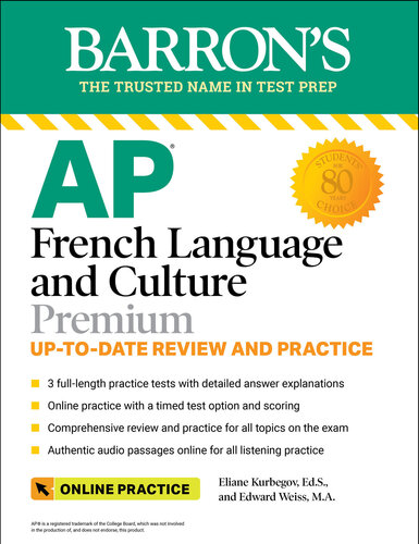 ﻿AP French Language and Culture Premium، 2023-2024: 3 تست تمرین + بررسی جامع + صدا و تمرین آنلاین
