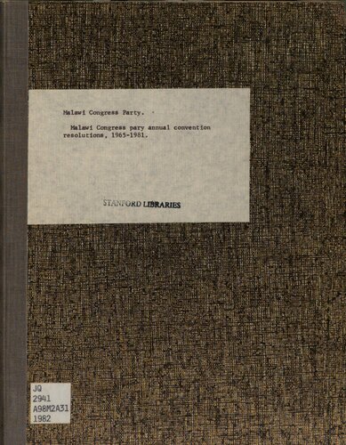 ﻿کنوانسیون سالانه حزب کنگره ماکارا. قطعنامه های 1965-1981. کنوانسیون سالانه حزب کنگره مالاکون. نقاط مرتبط از 1965-1965