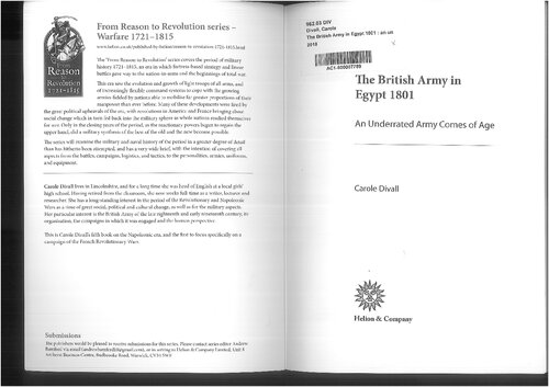 ﻿ارتش بریتانیا در مصر 1801: یک ارتش دست کم گرفته شده به سن می رسد