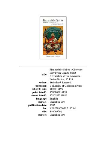 ﻿آتش و ارواح: قانون چروکی از قبیله تا دادگاه