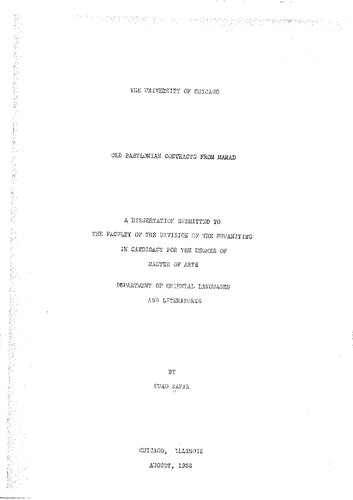 ﻿قراردادهای قدیمی بابلی از مراد